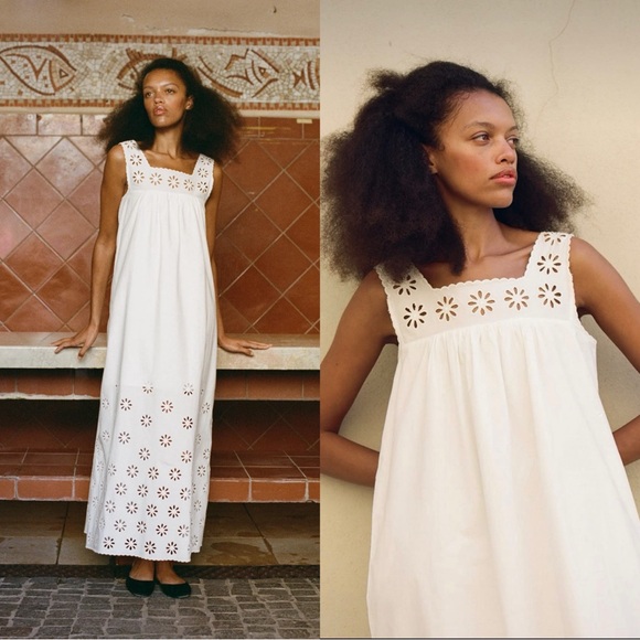 Posse Dresses & Skirts - Posse Riviera Cecilia Cotton embroidered Maxi Dress